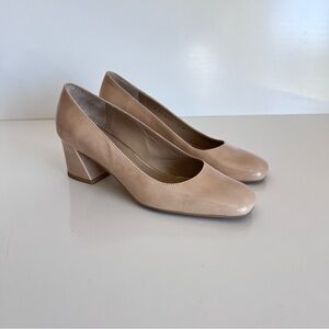 STUART WEITZMAN Marymid Leather Block Heel Pumps